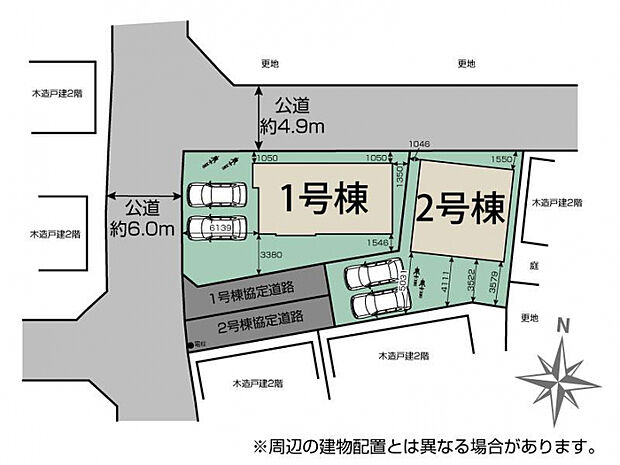 上尾市瓦葺2棟 区画図