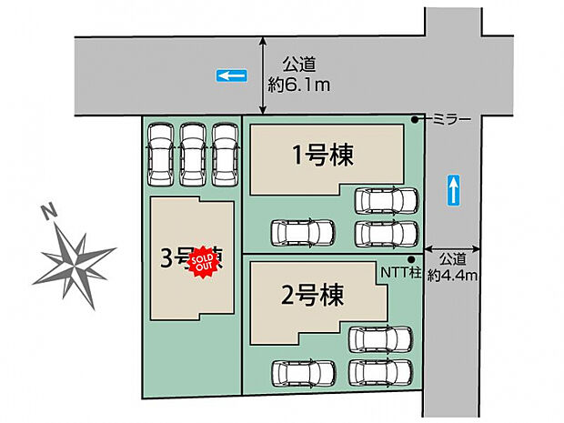 浜松市中央区雄踏町宇布見2期3棟 区画図