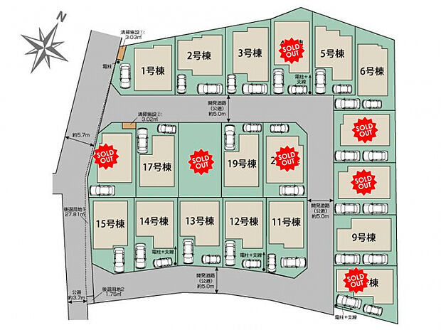 市川市曽谷3丁目20区画　区画図