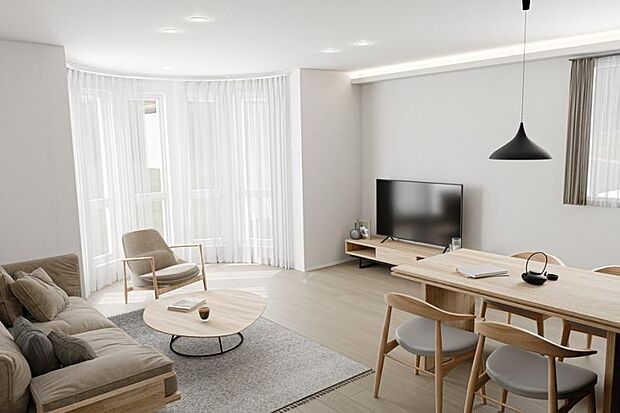 No.3_LDK1　朝から夕方まで陽の入るボウウィンドウ※画像は全てCGです。