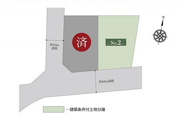 全2区画南向きで日当たり良好。140平米以上の整形地。まちなみガイドラインで整った景観を維持できます。
