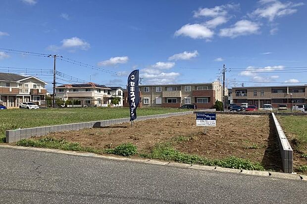 No.3_土地1（撮影_2025年4月）南向きで開放感があり、陽当たりのよい分譲地です。