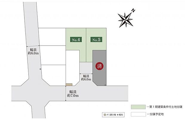 全体区画図 全区画30坪以上の敷地設定。まちなみガイドラインで整った景観を維持できます。