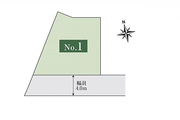 全体区画図 南道路で開放感がありながらもプライベート感あふれる区画。土地を有効活用できる約37坪の限定1区画。
