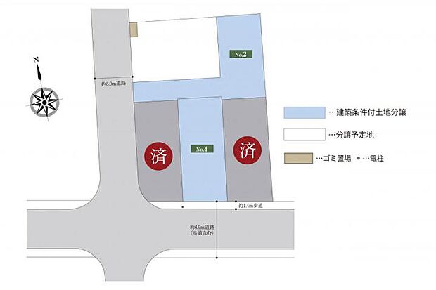 南道路の整形地