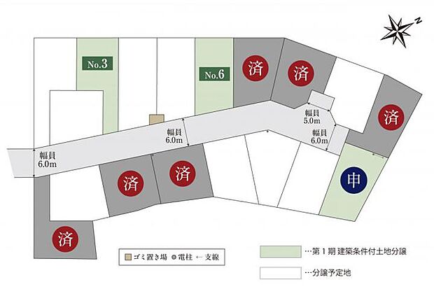 110平米以上の全18区画。遮るものが少ない環境の中で、まちなみガイドラインによる整った景観を維持できます。