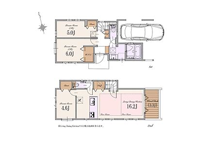 建物面積：86.14m2(車庫・駐輪場面積11.15m2含む) 