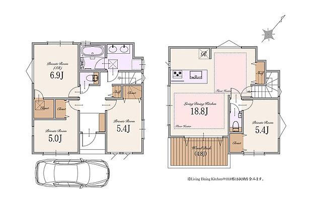 【建物参考プラン】土地価格3,690万円、建物参考プラン価格2,900万円(税込)、総額6,590万円(税込)