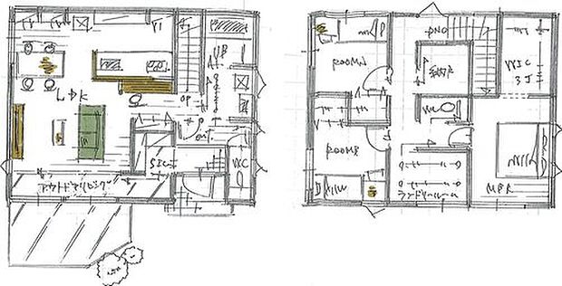 【建物プラン例（6号地）】セミオーダー「フレクシーM」
建物面積102.68m2
