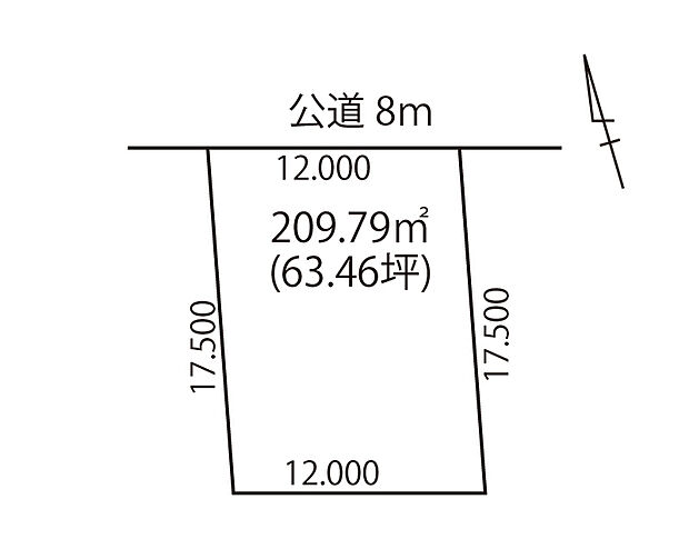 【区画図】
約63坪のゆとりの敷地で、理想の住まいづくりが可能です。建物プランも多数ご用意しておりますので、お気軽にお問い合わせください。