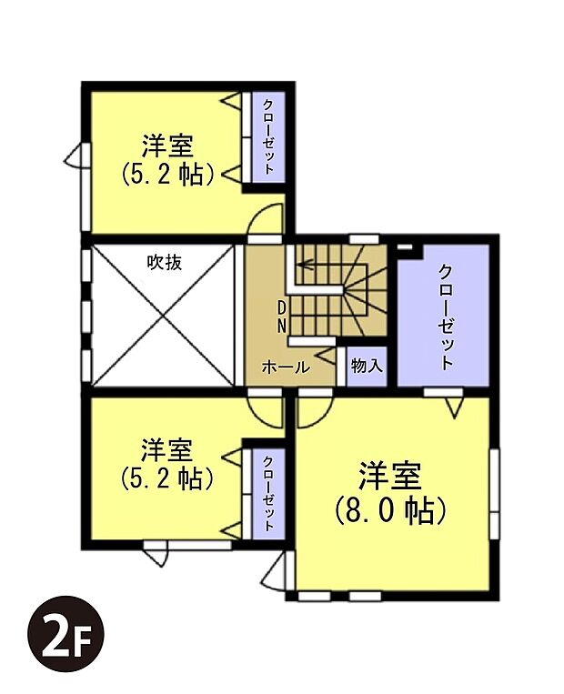 【【建物プラン例】】建物面積　105.17m2
建物価格　2,630万円
※杭工事、分水工事、諸費用別途
※設計プランの参考一例であって、当該プランの採用可否は任意です。
