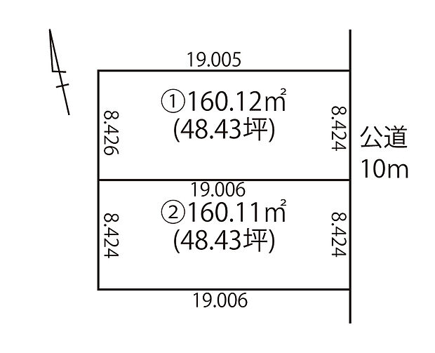 様々な間取りにも対応しやすい約48坪の整形地です。