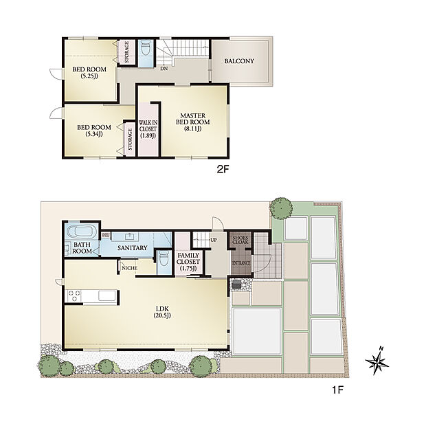 【3LDK+2S】南面ワイドな陽当たりよいLDKの住まい