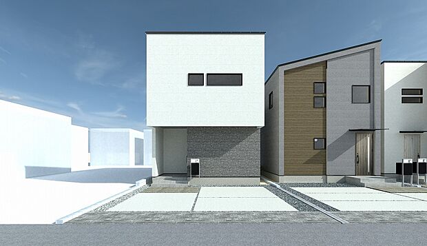 【完成予想図/外観】No.1
2階には将来的に2部屋に分割可能なお部屋あり、家族構成や使い方に合わせてご利用いただけます。