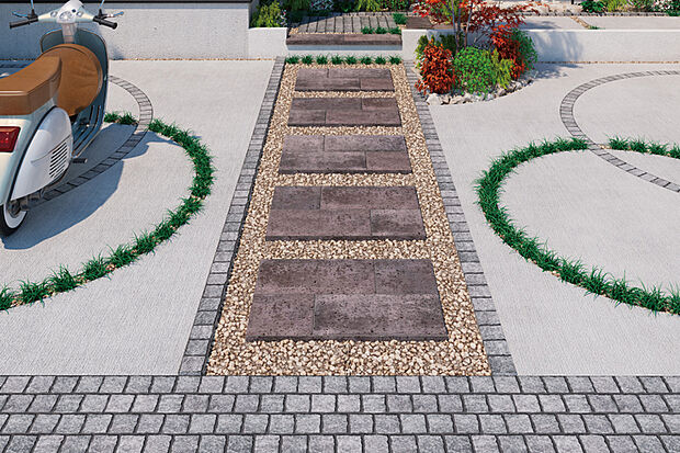 天然石のアプローチ