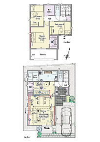 3LDK+納戸+シューズクローク+パントリー+ウォークインクローゼット

■敷地面積：100.98m2(30.54坪)
■建物面積：95.46m2(28.74坪)
■１階面積：50.72m2(15.31坪)
■２階面積：44.74m2(13.43坪) 