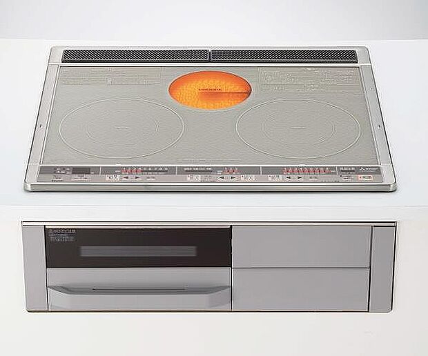 【【クリナップ】IHクッキングヒーター】炎を使わずに鍋そのものを発熱。高火力からトロ火までどんなお料理にも対応できるＩＨクッキングヒーター。※号地により異なります。