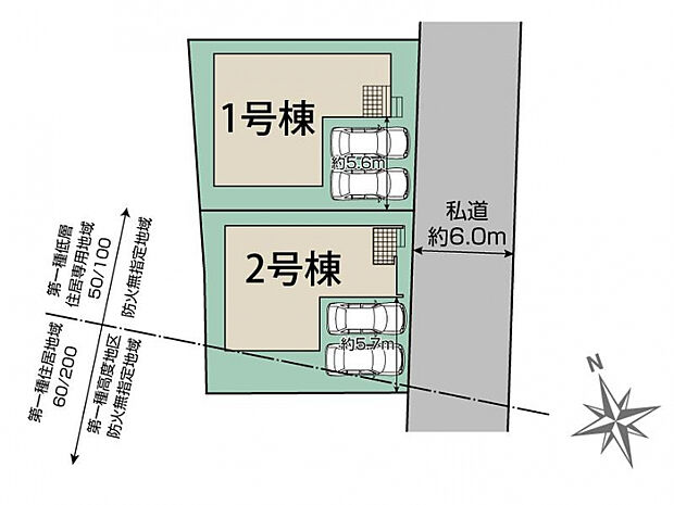 市川市柏井町2丁目2棟 区画図