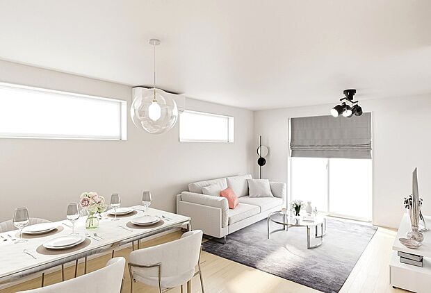 【ZEH水準性能/ガス乾燥機乾太くん・制震ダンパー搭載/GREENSTAGE148期12号棟】♯ファミリーリビング♯ゲーム収納（CGパース例）