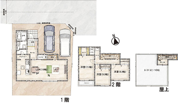 3LDK+屋上(16帖)