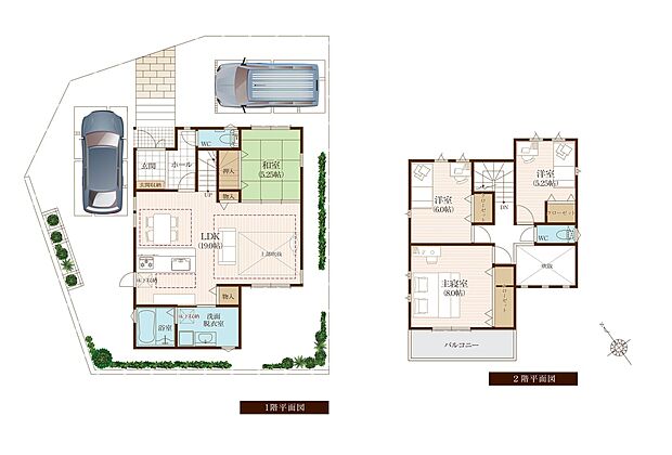 17号地。19帖以上の広々LDK、パントリーや全居室収納などたっぷりの収納で住空間をゆったりと過ごせる空間に。