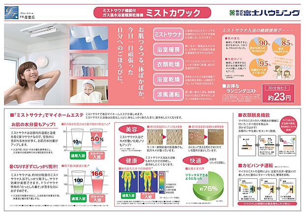 【ミストカワック】標準装備：乾燥機能だけではなく、ミストサウナ機能でマイホームエステも可能。自分へのご褒美に、極上のエステを。