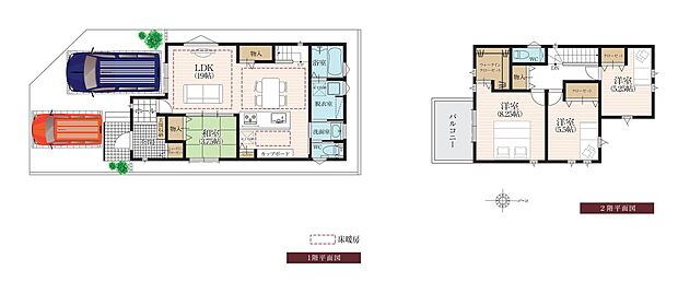 【4LDK】水廻りを固める事で、家事動線を重視した間取り設計。