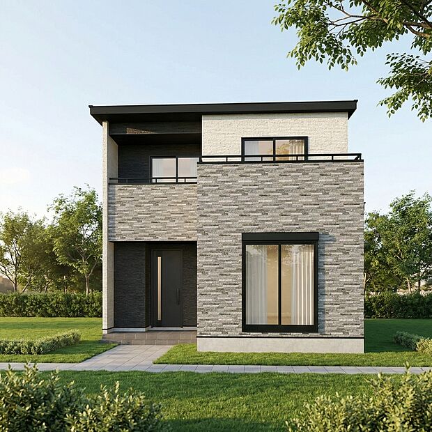 【9号棟建築パース】図面を描き起こしたもので実際とは異なります。また、建築予定地の景観を再現したものではありません。