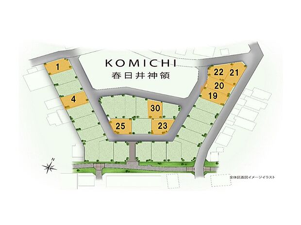 ※区画図には商談中区画も含みます。最新の販売状況は資料請求またはお電話にてお問合せください。