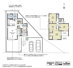 テレビ裏に小上がりのスタディコーナーを設置。リビングと緩やかに繋がりながらも空間を切り替えることで、程よい距離感を生み出しました。読書や在宅ワークなど、多目的に活用できる居場所となっています。

※設計性能評価取得済 