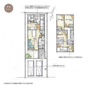 ※価格は土地と建物のセット価格です。(建物価格に外構費・地盤改良費含む)
※建物・外構プランは、参考プランであり、建物配置・建物形状等の変更がある場合がございます。
※一部オプションが含まれる場合があります。 