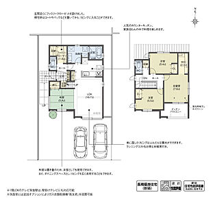 玄関ホールには広々とした納戸を設けており、アウターや季節用品をスッキリと収納することができます。また5.4畳の和室は、置き畳を採用することで、リビングと一体的に使えるフレキシブルな空間としました。

※設計性能評価取得済 