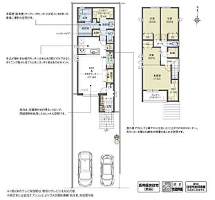 水まわりをまとめることで家事動線の効率化を図るとともに、使用時の快適性とプライバシー性を高めました。またリビングの一角に設けたタタミコーナーは、家族が落ち着ける居場所となっています。

※設計性能評価取得済 