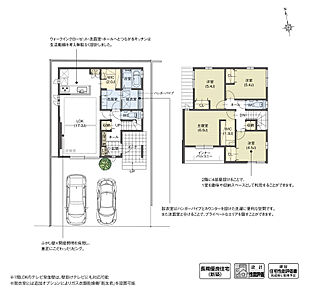 日々の家事をスムーズに行えるように、洗面室、脱衣室、ウォークインクローゼット、LDKを一周できる回遊動線を計画しました。洗面室と脱衣室を分けることで、プライバシーにも配慮しています。

※設計性能評価取得済 