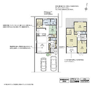 置き畳仕様の和室をキッチン横に計画し、家族のライフステージに合わせ、フレキシブルに空間を活用できる間取りを計画しました。また1階には使い勝手の良いファミリークローゼット兼パントリーを設けています。

※設計性能評価取得済 