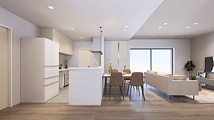 【No.3】ワイドサッシを通じて庭との一体感を感じるLDK