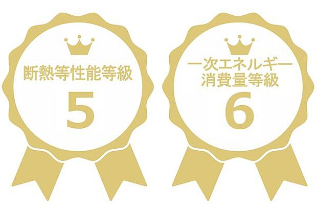 【ZEH水準・長期優良住宅仕様】断熱等性能等級5・一次エネルギー消費量等級6を取得。ZEH水準、長期優良住宅仕様となっております。