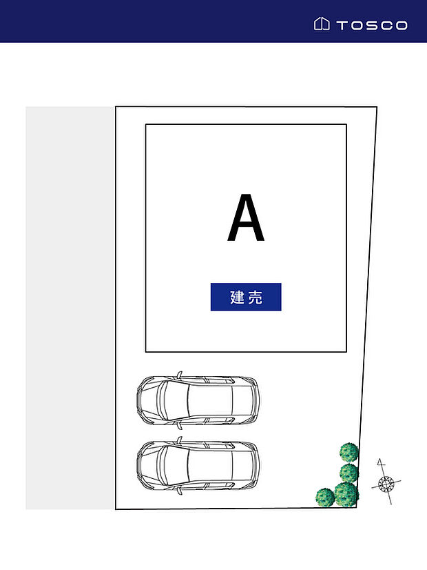 駐車スペースはラクラク２台駐車可能。