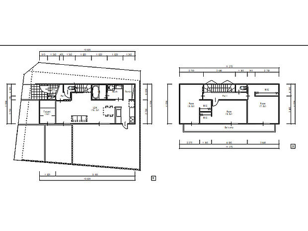 【参考プランB（間取り）】キッチンから全体が見渡すことができる広いLDK