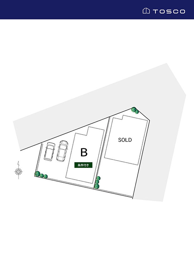 Ｂ区画
土地面積：130.19m2（39.38坪）
土地間口：14.4ｍ
香久山小学校
日進北中学校
市バス「猪高緑地南」徒歩4分