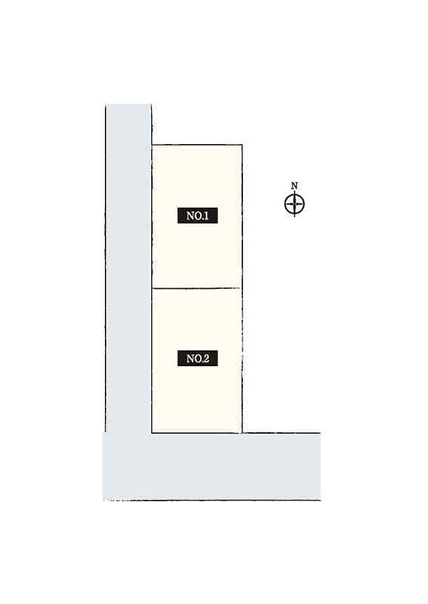 【全体区画図】
志水小学校へ徒歩4分!バス停や公園が目の前の全2区画。買い物施設や教育施設、病院などが身近に揃った便利な立地です。IOT対応モデルハウスが誕生予定です。