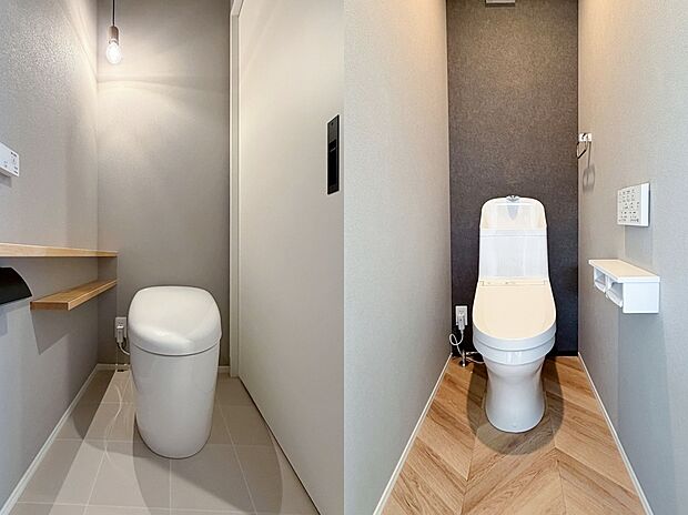 【トイレ】安心のＴＯＴＯ製トイレ。1階はタンクレストイレ、2階はウォシュレット付き、お手入れがラクラクしかも節水タイプ