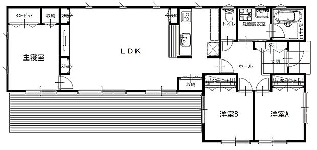 【3LDK】有効面積：241.6ｍ2（73.08坪）