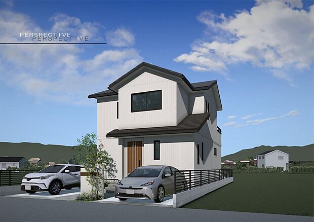 【外観参考プラン2】ゆとりある道幅で、毎日の駐車もスムーズ。
十分な広さのカースペースを確保し、大きな車や運転が苦手な方も安心です。