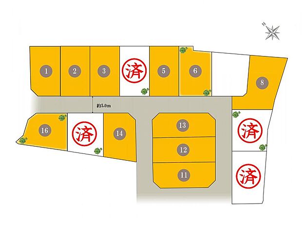 【全体区画図】総区画21区画の新しい街。
