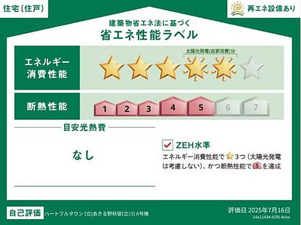 【省エネ性能ラベル】販売住戸が複数の場合、本ラベルは特定の住戸の性能を示すものであり全ての住戸の性能を示すものではありません。