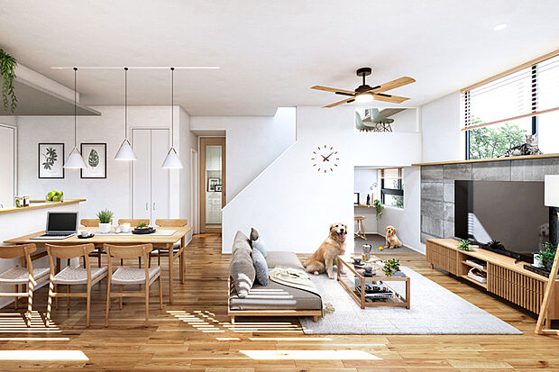 【邸別設計が叶える心地よさと美しさ】
家族が自然と集い、心地よく過ごせる住空間を実現。素材感にこだわった設えや、カフェのように寛げる工夫を取り入れて、住まう人の感性に寄り添う室内空間を創出しています。