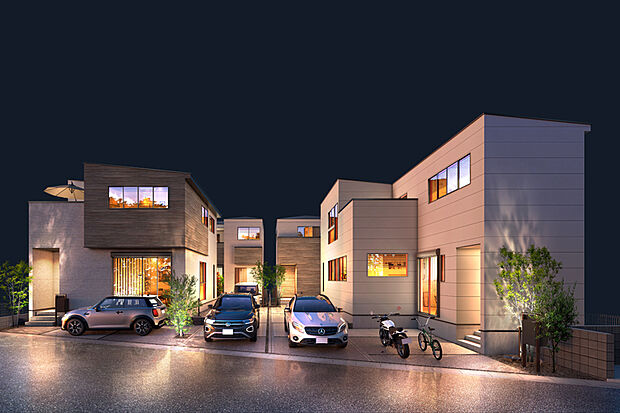 【灯かりのいえなみ協定(R)】【2020年度グッドデザイン賞受賞】
暗くなると自動的に点灯するLEDの灯かりが住まいをライトアップし、夜の街並みを美しくデザイン。夜道を明るく照らすので、地域の防犯にも繋がります。