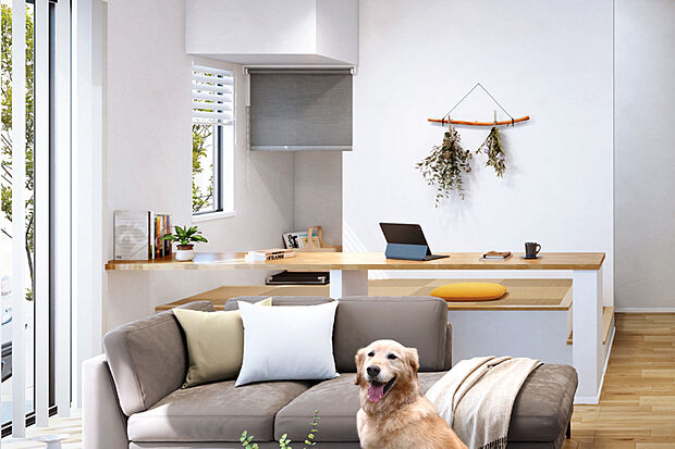 【【SKIP FLOOR】】リビングとゆるやかにつながるスキップフロア。家族と程よい距離を保ちながら、PC作業や趣味などライフスタイルに合わせて多彩に使えます。※号棟により採用状況が異なります。