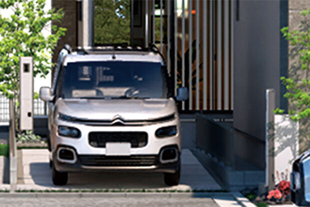 【【カースペース&サイクルスペース】】通勤通学をはじめ、アクティブな暮らしに便利な車や自動車を停められるカースペース&サイクルスペースを計画しました。